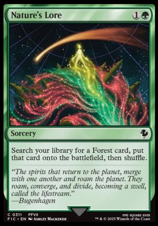 (311) Magic The Gathering Commander: Magic: The Gathering - FINAL FANTASY: Collector's Edition Single: Nature's Lore Holo Common