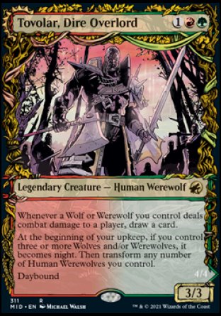 (311) Magic The Gathering Innistrad: Midnight Hunt: Extras Single: Tovolar, Dire Overlord // Tovolar, the Midnight Scourge Rare