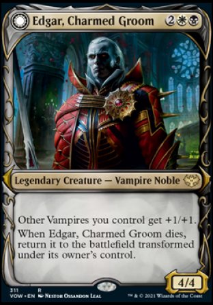 (311) Magic The Gathering Innistrad: Crimson Vow: Extras Single: Edgar, Charmed Groom // Edgar Markov's Coffin (V.1) Holo Rare