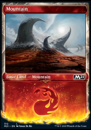 (312) Magic The Gathering Core 2021: Extras Single: Mountain Holo Land