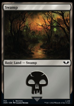 (312) Magic The Gathering Universes Beyond: Warhammer 40000 Single: Swamp (V.3) Holo Land
