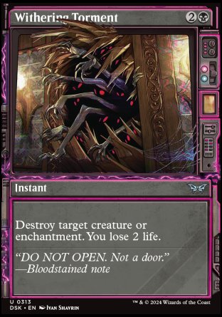 (313) Magic The Gathering Duskmourn: House of Horror: Extras Single: Withering Torment Holo Uncommon