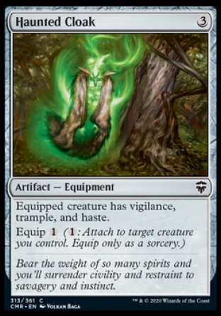 (313/361) Magic The Gathering Commander Legends Single: Haunted Cloak Holo Common