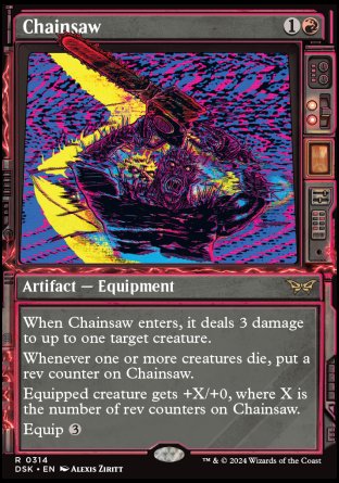 (314) Magic The Gathering Duskmourn: House of Horror: Extras Single: Chainsaw Holo Rare