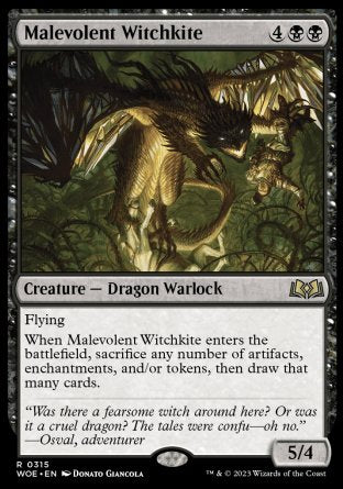 (315) Magic The Gathering Wilds of Eldraine: Extras Single: Malevolent Witchkite (V.1) Holo Rare