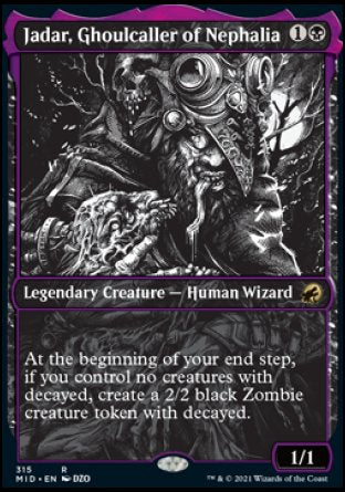 (315) Magic The Gathering Innistrad: Midnight Hunt: Extras Single: Jadar, Ghoulcaller of Nephalia Holo Rare
