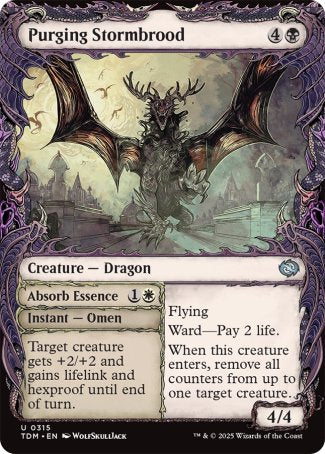 (315) Magic The Gathering Tarkir: Dragonstorm: Extras Single: Purging Stormbrood // Absorb Essence Holo Uncommon