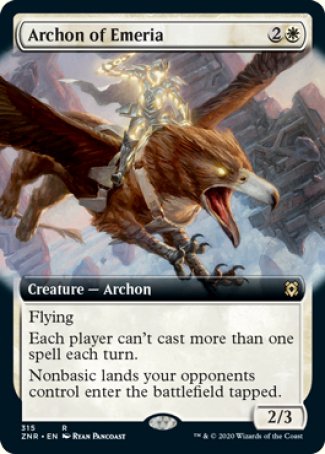 (315) Magic The Gathering Zendikar Rising: Extras Single: Archon of Emeria Rare