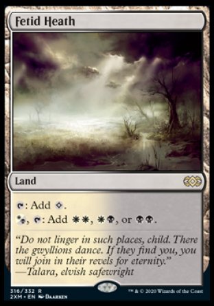 (316/332) Magic The Gathering Double Masters Single: Fetid Heath Holo Rare