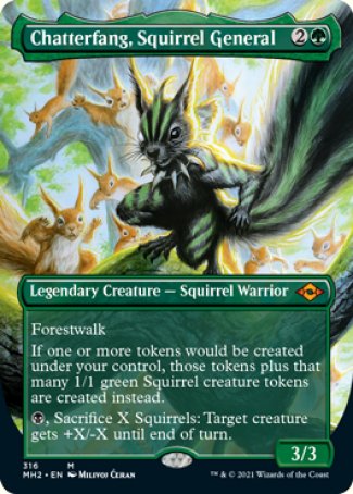(316) Magic The Gathering Modern Horizons 2: Extras Single: Chatterfang, Squirrel General (V.1) Mythic