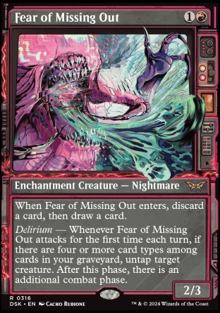 (316) Magic The Gathering Duskmourn: House of Horror: Extras Single: Fear of Missing Out Holo Rare