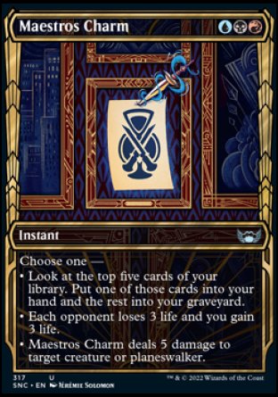 (317) Magic The Gathering Streets of New Capenna: Extras Single: Maestros Charm (V.1) Holo Uncommon