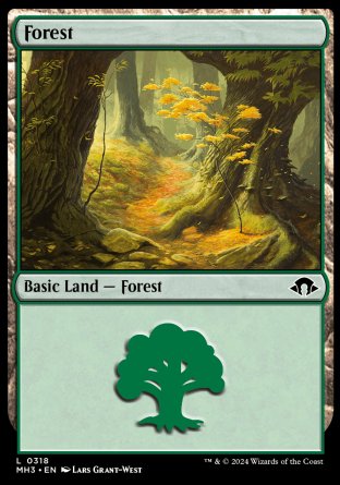 (318) Magic The Gathering Modern Horizons 3 Single: Forest (V.2) Holo Land