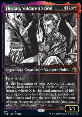 (318) Magic The Gathering Innistrad: Midnight Hunt: Extras Single: Florian, Voldaren Scion Rare