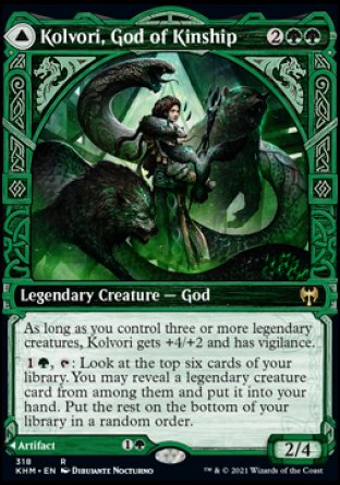 (318) Magic The Gathering Kaldheim: Extras Single: Kolvori, God of Kinship // The Ringhart Crest Rare