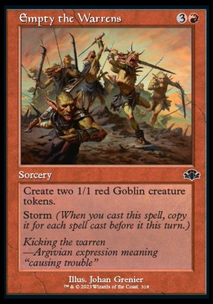 (318) Magic The Gathering Dominaria Remastered: Extras Single: Empty the Warrens Holo Common