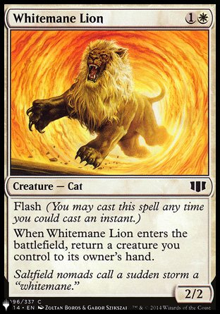 (096) Magic The Gathering The List Single: Whitemane Lion Common