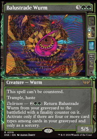 (319) Magic The Gathering Duskmourn: House of Horror: Extras Single: Balustrade Wurm Holo Rare