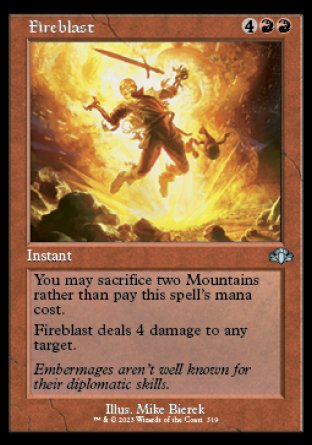 (319) Magic The Gathering Dominaria Remastered: Extras Single: Fireblast Holo Uncommon