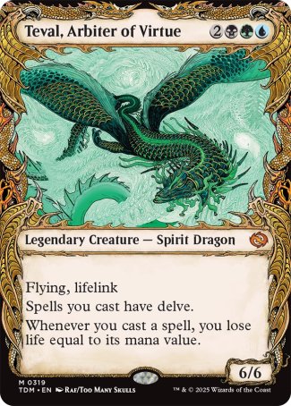 (319) Magic The Gathering Tarkir: Dragonstorm: Extras Single: Teval, Arbiter of Virtue (V.1) Holo Mythic