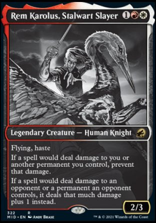 (322) Magic The Gathering Innistrad: Midnight Hunt: Extras Single: Rem Karolus, Stalwart Slayer Holo Rare