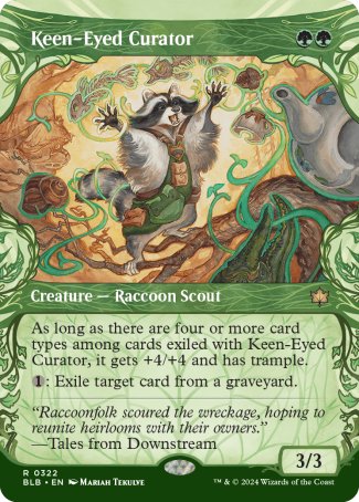 (322) Magic The Gathering Bloomburrow: Extras Single: Keen-Eyed Curator Holo Rare