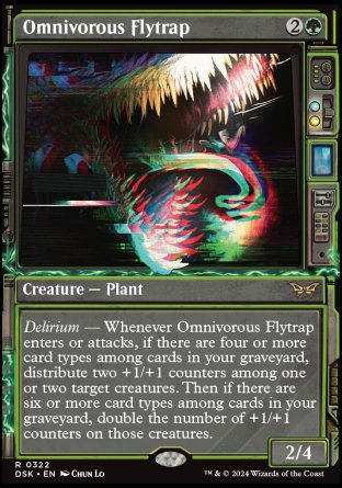 (322) Magic The Gathering Duskmourn: House of Horror: Extras Single: Omnivorous Flytrap Rare