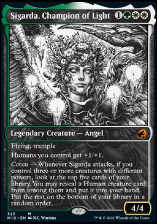 (323) Magic The Gathering Innistrad: Midnight Hunt: Extras Single: Sigarda, Champion of Light Holo Mythic