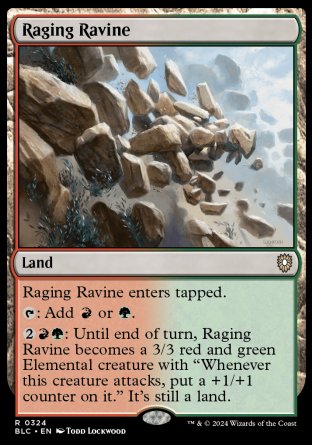 (324) Magic The Gathering Commander: Bloomburrow Single: Raging Ravine Rare