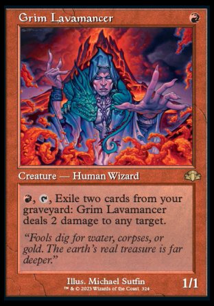 (324) Magic The Gathering Dominaria Remastered: Extras Single: Grim Lavamancer (V.1) Holo Rare
