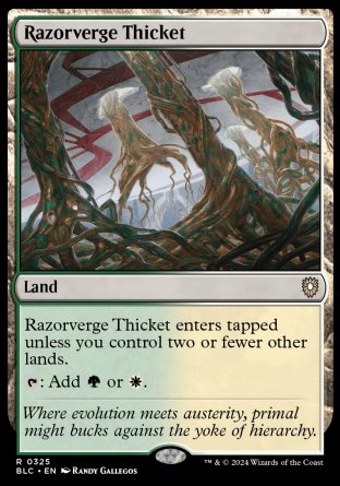 (325) Magic The Gathering Commander: Bloomburrow Single: Razorverge Thicket Rare