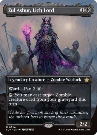 (326) Magic The Gathering Magic: The Gathering Foundations: Extras Single: Zul Ashur, Lich Lord (V.1) Holo Rare