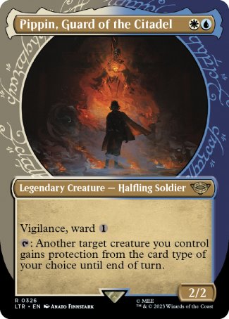 (326) Magic The Gathering The Lord of the Rings: Tales of Middle-earth: Extras Single: Pippin, Guard of the Citadel (V.1) Holo Rare
