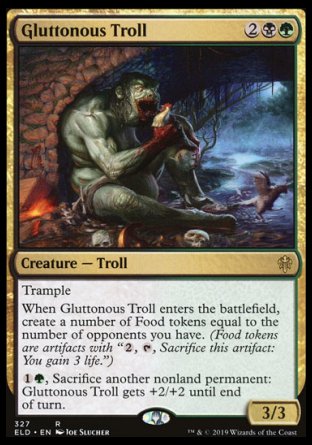 (327) Magic The Gathering Throne of Eldraine: Extras Single: Gluttonous Troll Holo Rare