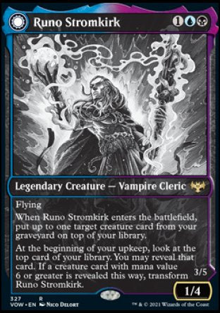 (327) Magic The Gathering Innistrad: Crimson Vow: Extras Single: Runo Stromkirk // Krothuss, Lord of the Deep (V.2) Holo Rare