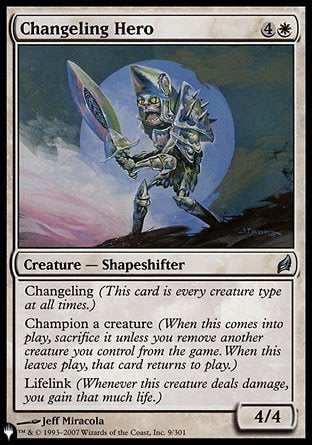 (009) Magic The Gathering The List Single: Changeling Hero Uncommon