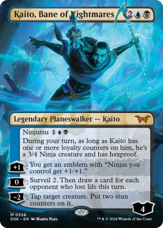 (328) Magic The Gathering Duskmourn: House of Horror: Extras Single: Kaito, Bane of Nightmares (V.1) Holo Mythic