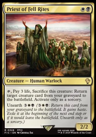 (328) Magic The Gathering Commander: Magic: The Gathering - FINAL FANTASY: Collector's Edition Single: Priest of Fell Rites Holo Rare