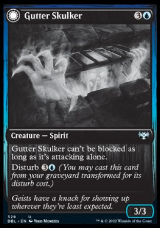 (329) Magic The Gathering Innistrad: Double Feature Single: Gutter Skulker // Gutter Shortcut Holo Uncommon