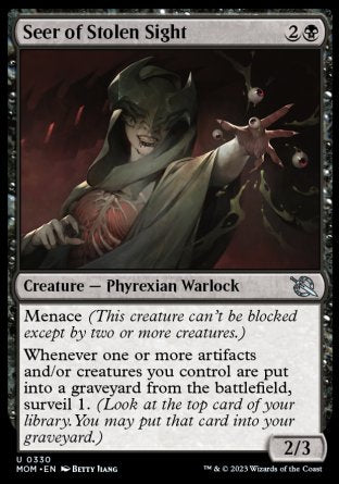 (330) Magic The Gathering March of the Machine: Extras Single: Seer of Stolen Sight Holo Uncommon