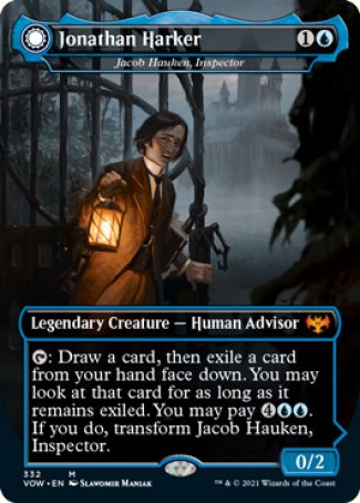 (332) Magic The Gathering Innistrad: Crimson Vow: Extras Single: Jacob Hauken, Inspector // Hauken's Insight (V.2) Holo Mythic
