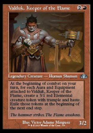 (333) Magic The Gathering Dominaria Remastered: Extras Single: Valduk, Keeper of the Flame Holo Uncommon