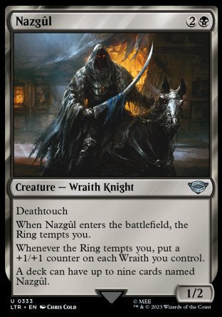 (333) Magic The Gathering The Lord of the Rings: Tales of Middle-earth: Extras Single: Nazg������l (V.2) Holo Uncommon