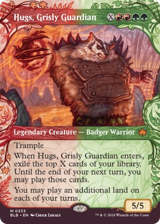 (333) Magic The Gathering Bloomburrow: Extras Single: Hugs, Grisly Guardian Holo Mythic