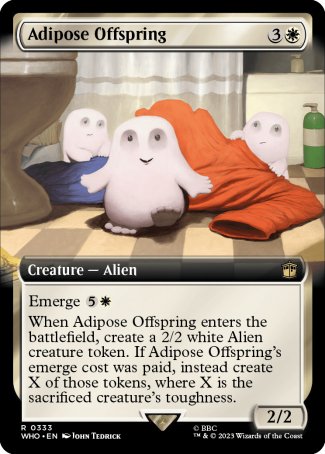 (333) Magic The Gathering Universes Beyond: Doctor Who: Extras Single: Adipose Offspring (V.1) Holo Rare