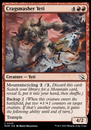 (333) Magic The Gathering March of the Machine: Extras Single: Cragsmasher Yeti Holo Common