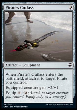 (333/361) Magic The Gathering Commander Legends Single: Pirate's Cutlass Holo Common