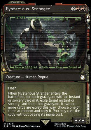 (334) Magic The Gathering Universes Beyond: Fallout: Extras Single: Mysterious Stranger (V.1) Holo Rare