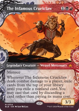(334) Magic The Gathering Bloomburrow: Extras Single: The Infamous Cruelclaw Holo Mythic