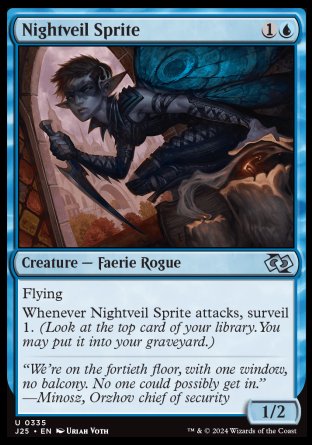 (335) Magic The Gathering Foundations Jumpstart Single: Nightveil Sprite Uncommon